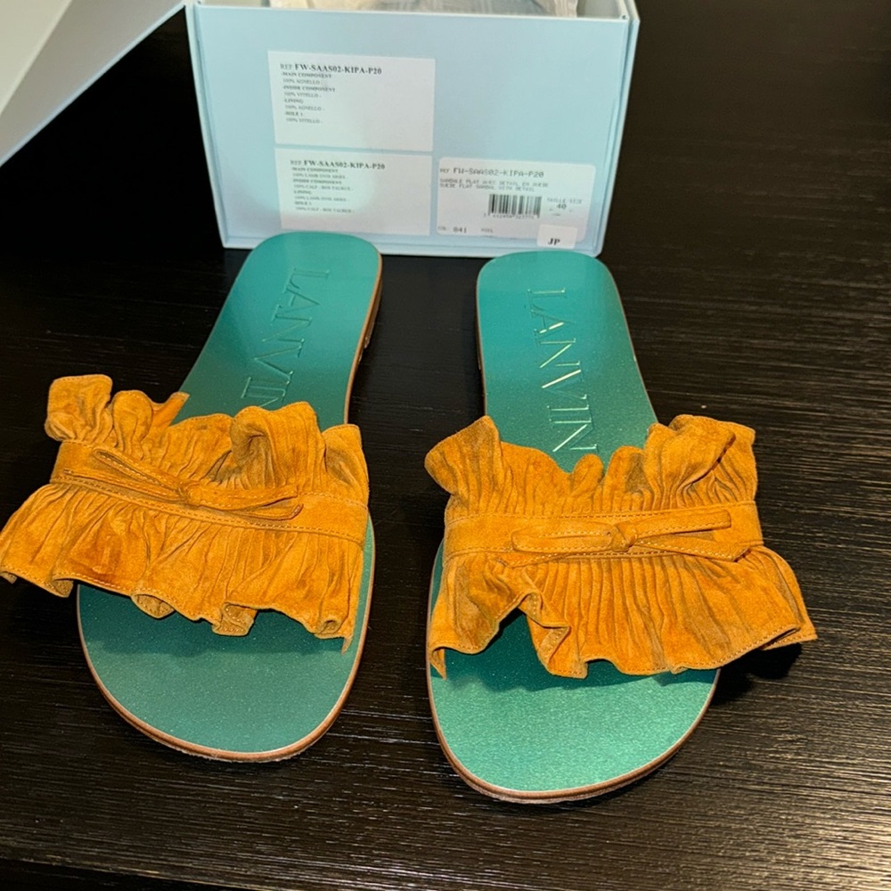 Lanvin Pleated Flat Sandal